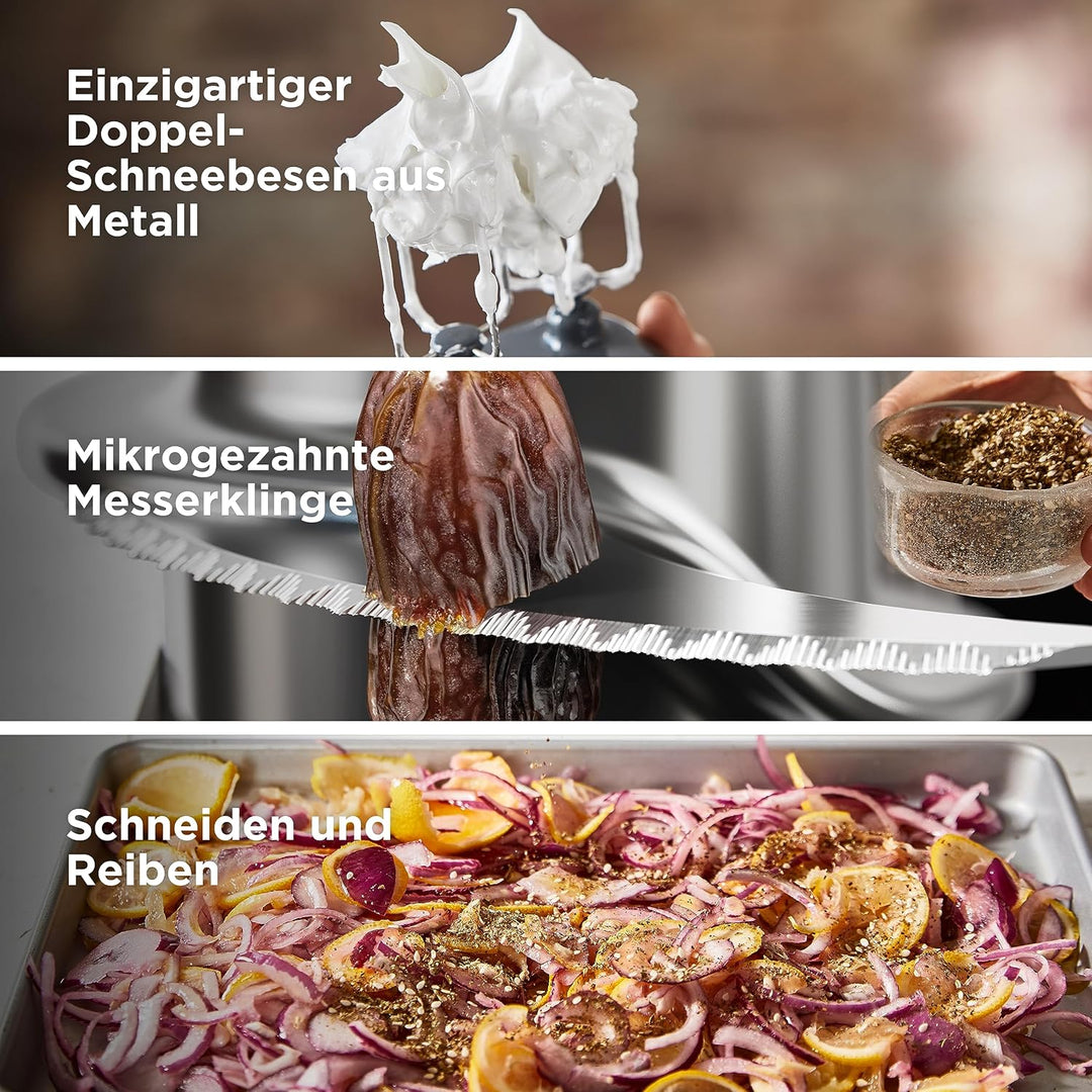 Kenwood FDM71.450SS MultiPro Express Weigh Küchenmaschine mit 8 dedizierten Zubehörteilen, einstellb