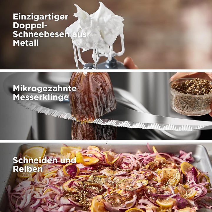 Kenwood FDM71.450SS MultiPro Express Weigh Küchenmaschine mit 8 dedizierten Zubehörteilen, einstellb