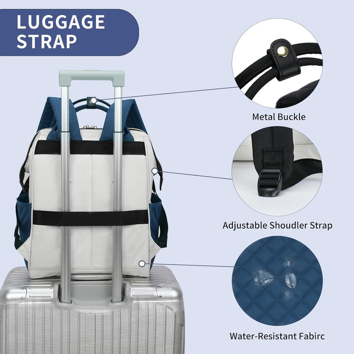 EMPSIGN Laptop Rucksack Damen 17.3 Zoll, Wasserfest Mädchen, Elegante Arbeitstasche Lehrertasche, Re