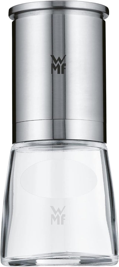 WMF De Luxe Salz und Pfeffermühle, unbefüllt, Cromargan Edelstahl Glas, Keramikmahlwerk, Mühle für S