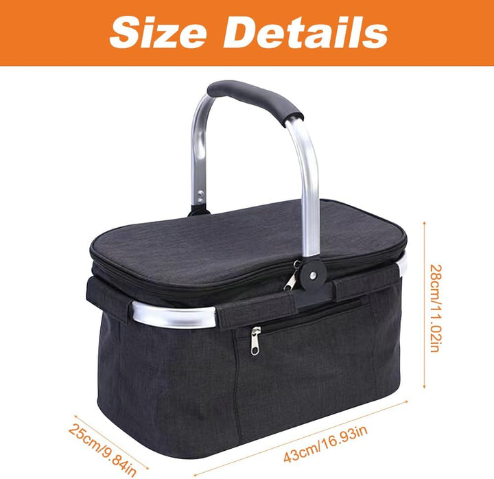 Einkaufskorb Faltbar, 30L Einkaufstasche Gross mit Gepolsterten Griffen, isolierter Wasserdichter Ei