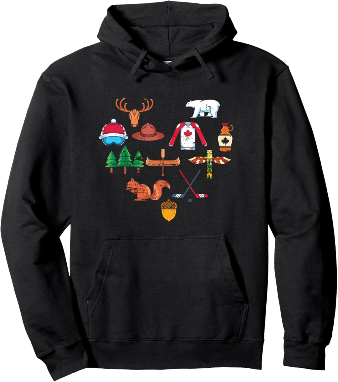 Nationalsymbol Elch Ahornblatt Valentinstag Geschenk Kanada Pullover Hoodie