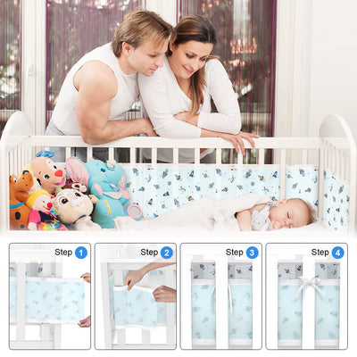 Vicloon Bettumrandung Nestchen, Nestchen für Kinderbetten Kantenschutz Baby Babybett, Atmungsaktive