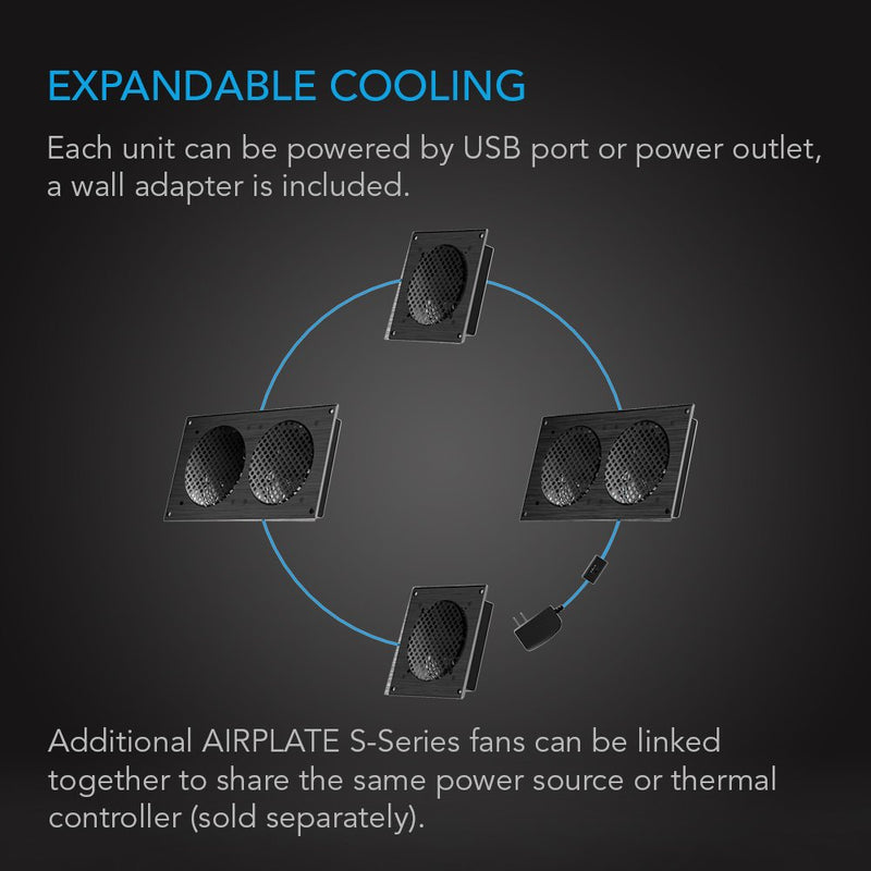 AC Infinity AIRPLATE S2, leises Lüftergebläse-System 6" (15 cm) mit Drehzahlregelung, für Heimkino-A