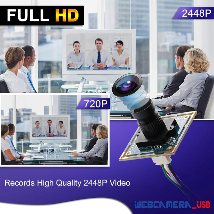 G Webcamera_USB 8MP USB Kameramodul Webcam Boardmodul mit verzerrungsfreiem 75Grad Objektiv,2448p US