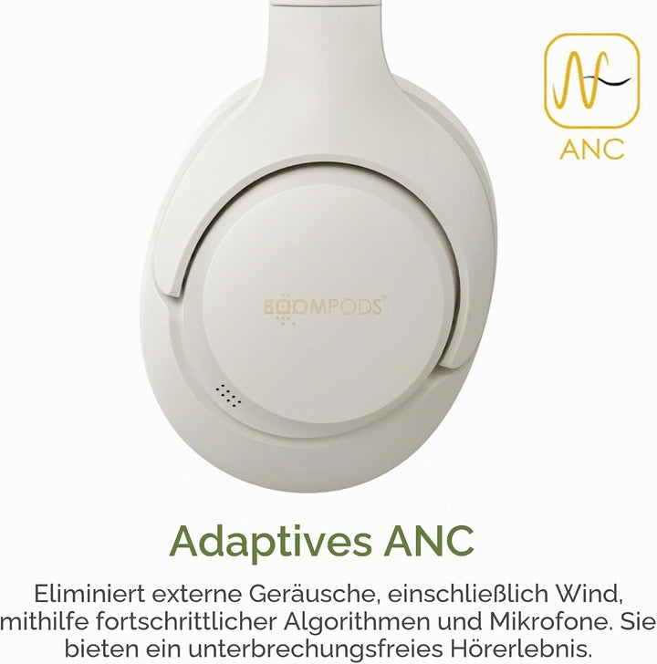 Boompods Orbit ANC Over Ear Active Noise Cancelling Kopfhörer Leichte Kabellose Over-Ear Kopfhörer m