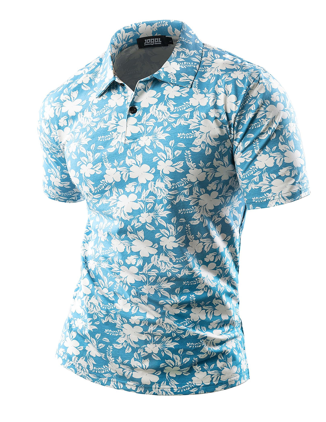 JOGAL Herren Golf Poloshirts Kurzarm Floral Sommer Freizeithemd Regular Fit Sport Outdoor Polo Tshir