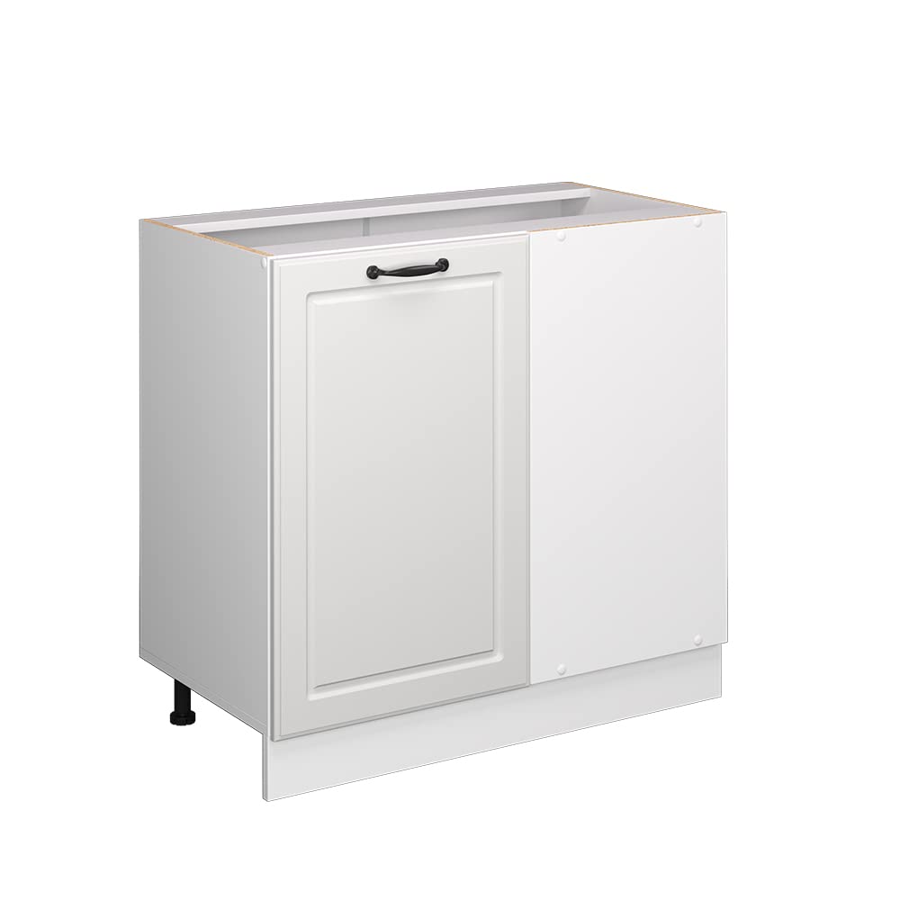 Vicco Eckunterschrank R-Line, Weiss Landhaus/Weiss, 86 cm ohne Arbeitsplatte Weiss Landhaus Eckschra