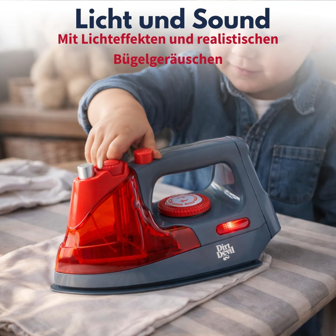 Dirt Devil Kids Spielzeug-Bügeleisen mit Licht und Sound – Spielzeug-Bügeleisen mit Sprühfunktion un