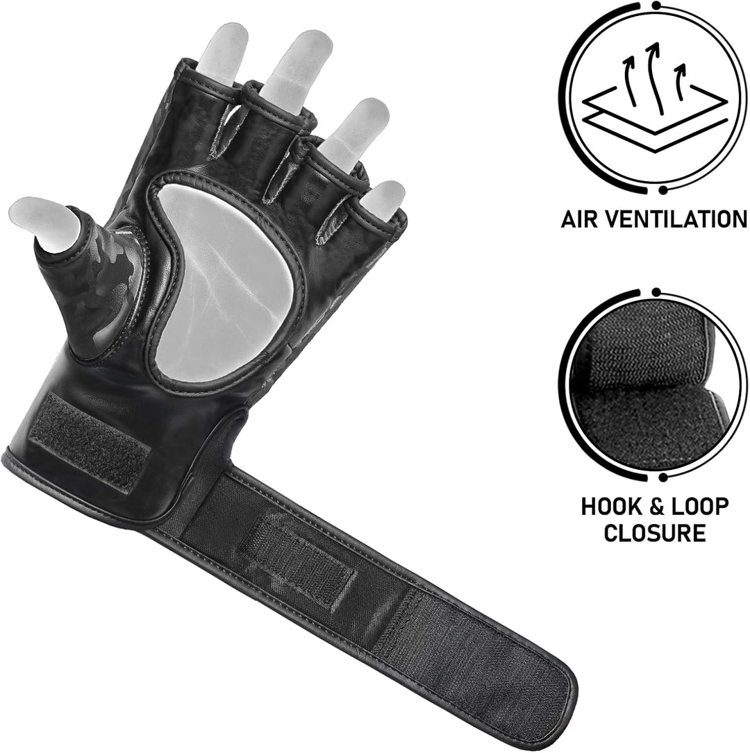 MMA-Handschuhe für Männer und Frauen, 12 mm Dickes PU-Leder, Grappling-Handschuhe, Muay Thai, Kickbo