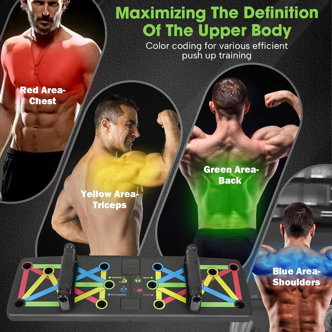 POSKOU Push Up Board Home Exercise Workout Fitness Gym Equipment Strength Training Press up Board Me