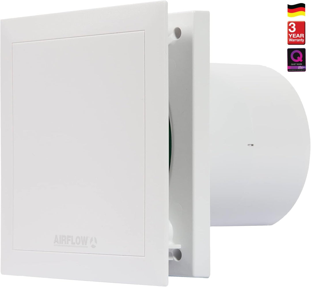 Airflow QT100HT 9041261 Abluftventilator, geräuscharm, Aktivierung durch Feuchtigkeit oder mittels Z