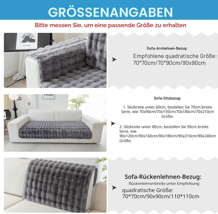 Weiche dicke Plüschsofa Kissenbezüge - Rutschfeste Sofaabdeckungen 1 2 3 Sitzer Couchabdeckungen, fl