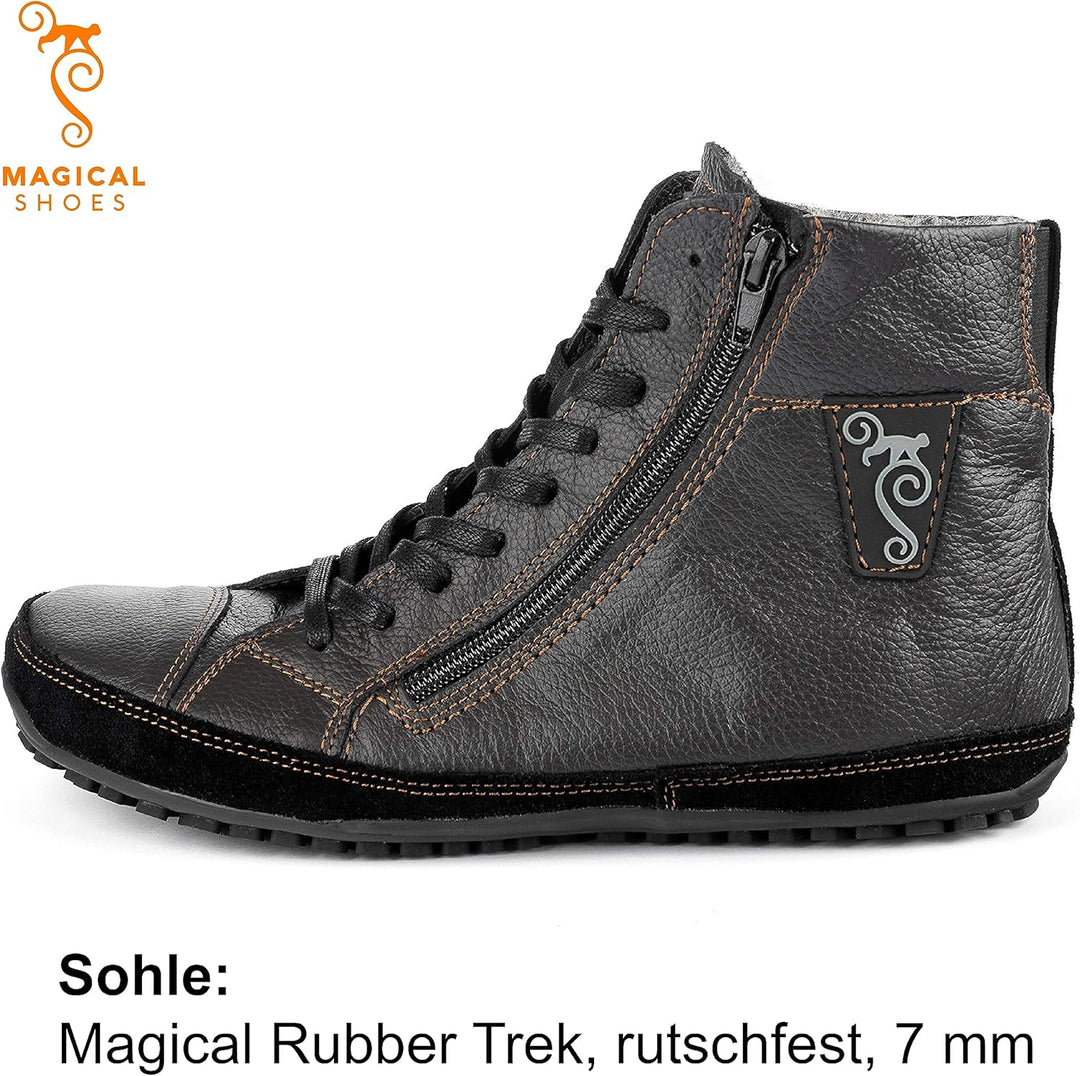 Magical Shoes Barfussschuhe gefüttert für Damen & Herren, Schnürstiefel, Stiefel Winter, minimalisti