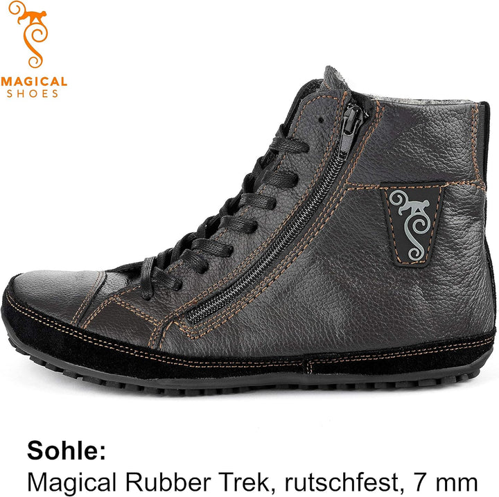 Magical Shoes Barfussschuhe gefüttert für Damen & Herren, Schnürstiefel, Stiefel Winter, minimalisti