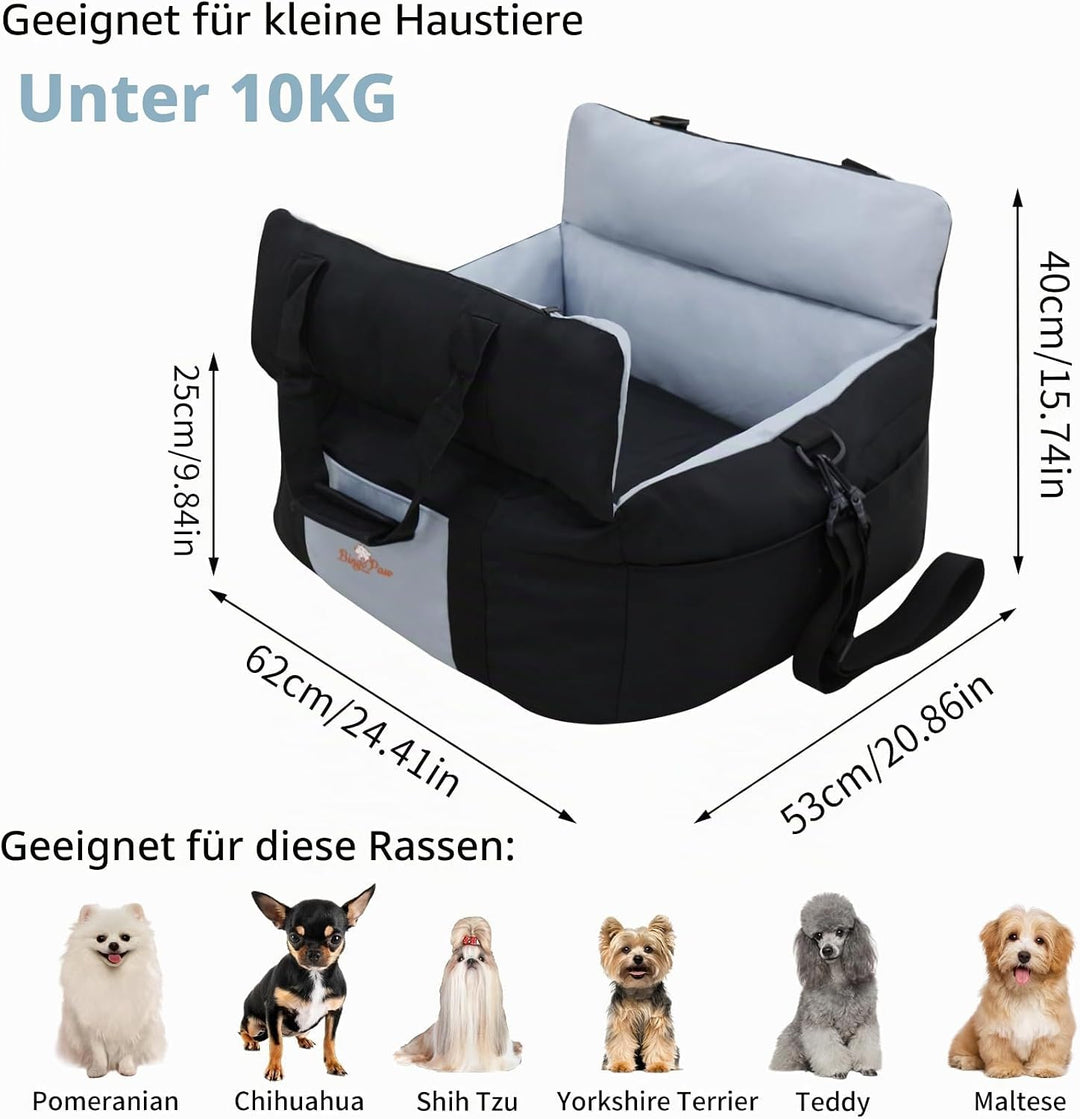 BingoPaw Hunde Autositz für kleine bis mittlere Hunde, Abnehmbar Waschbar Weich Hundesitz, Tragbar H
