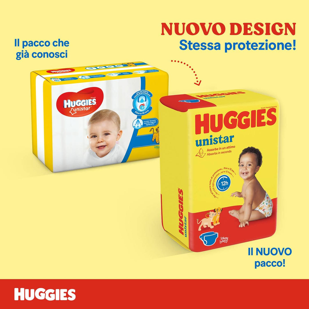 Huggies Unistar Windeln, Grösse 3 (4-8 kg), 72 Windeln Taglia 3 72 Pannolini, Taglia 3 72 Pannolini