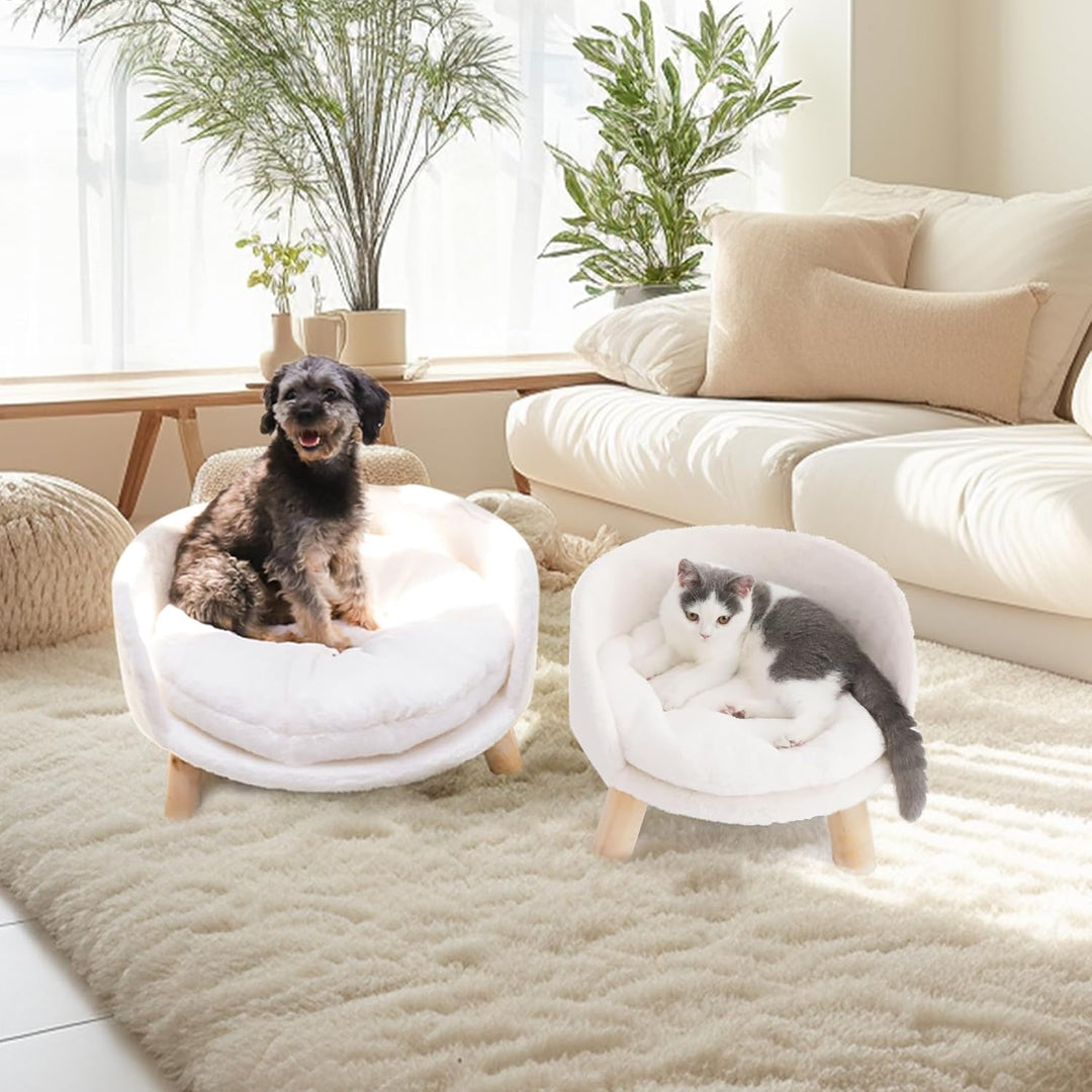 BingoPaw Hundesofa Hundecouch für kleine Hunde, erhöhtes Haustiersofa Hundebett mit Plüsch Hundekiss
