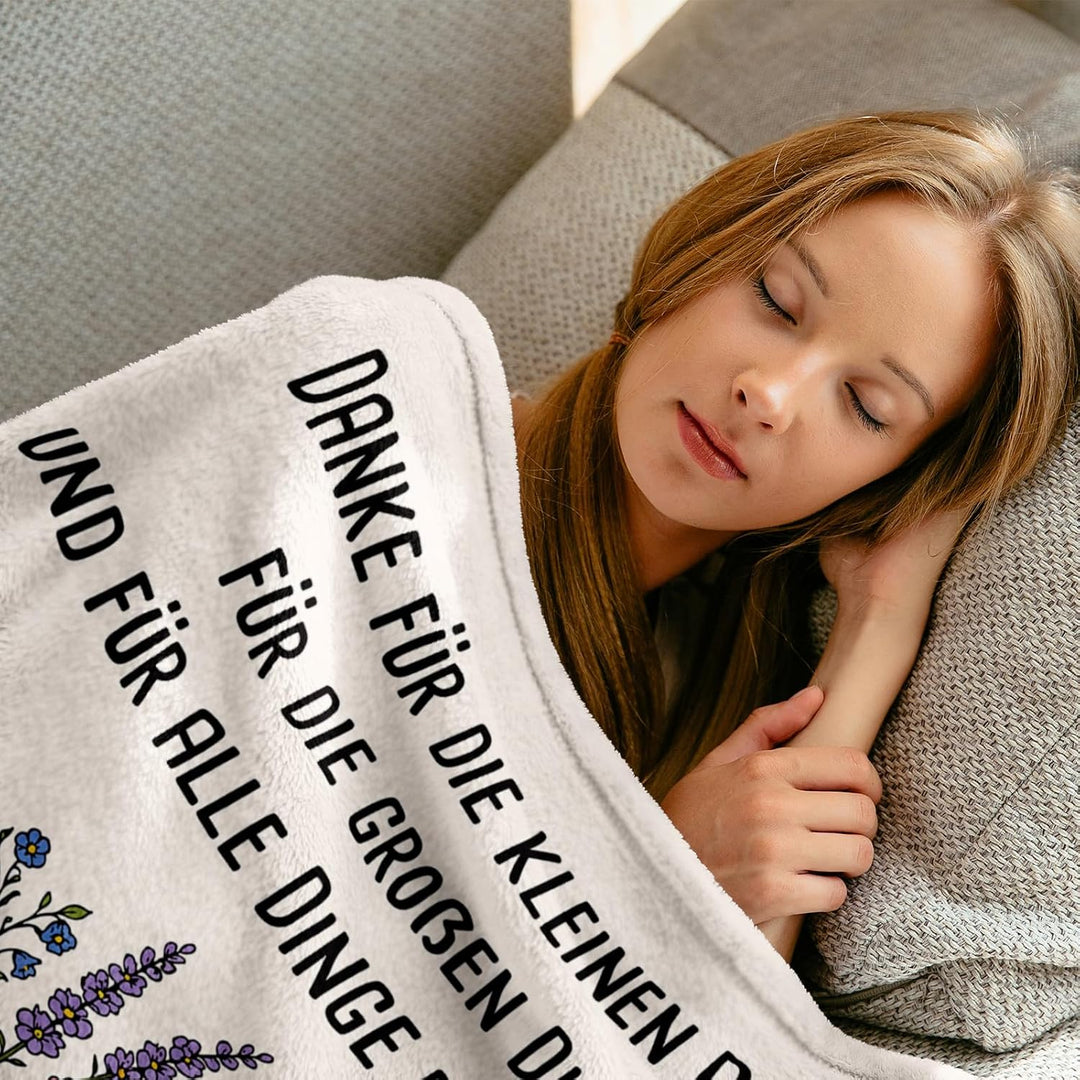 Mama Geburtstagsgeschenk, Dankeschön Geschenk für Mama Kuscheldecke