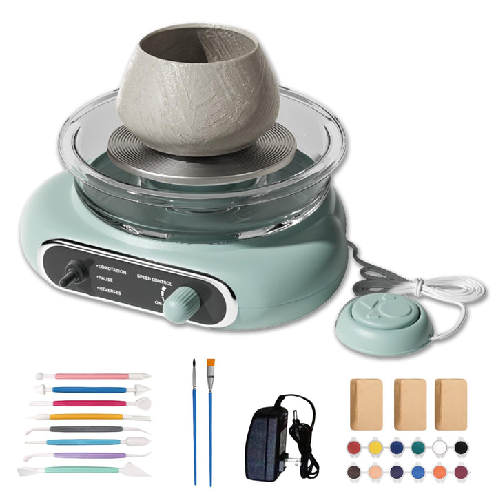 Mini-Töpferscheiben-Set, Töpferscheibe Elektrisch 12CM Drehteller, Einstellbarer Geschwindigkeitm 20