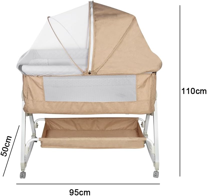 homewell 2 en 1 Lit Cododo Bebe Pliable, Berceau Cododo 0-30 Mois, 6 Réglages de Hauteur, Berceau bé