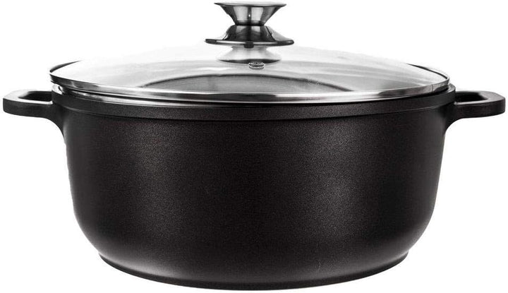 ORION Aluguss Kochtopf | Ø 28 cm | Topf mit Glasdeckel | 7 L | Für Gas und Induktion