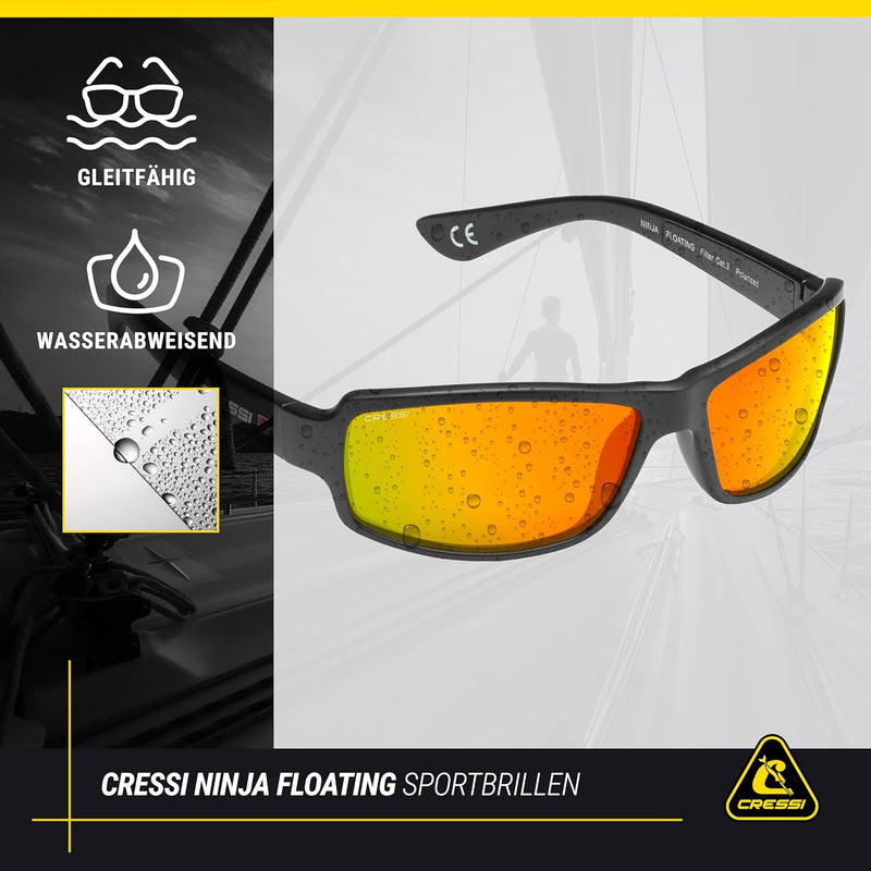 Cressi Ninja - Polarisierte Sonnenbrille Herren und Sonnenbrille Damen, Entspiegelte Gläser Wasserab