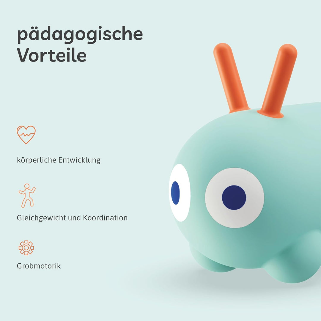 Quut – Skippi-Sprungtier – Aufblasbares Hüpfspielzeug – drinnen und draussen – Pumpe inklusive – 35