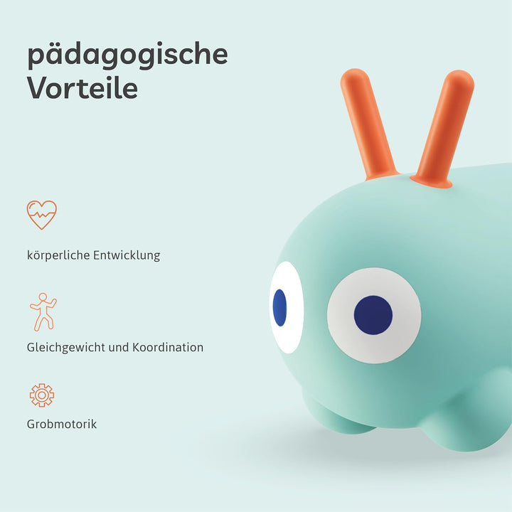 Quut – Skippi-Sprungtier – Aufblasbares Hüpfspielzeug – drinnen und draussen – Pumpe inklusive – 35