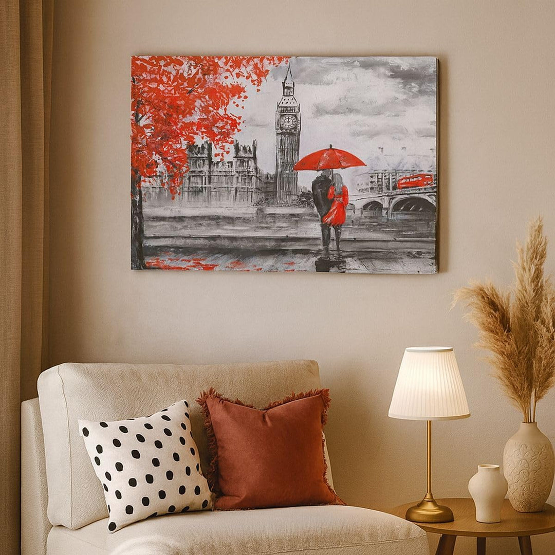Bilder auf Leinwand 100x70cm Leinwandbild London Architektur big ben Gross Wanddeko Bild Schlafzimme