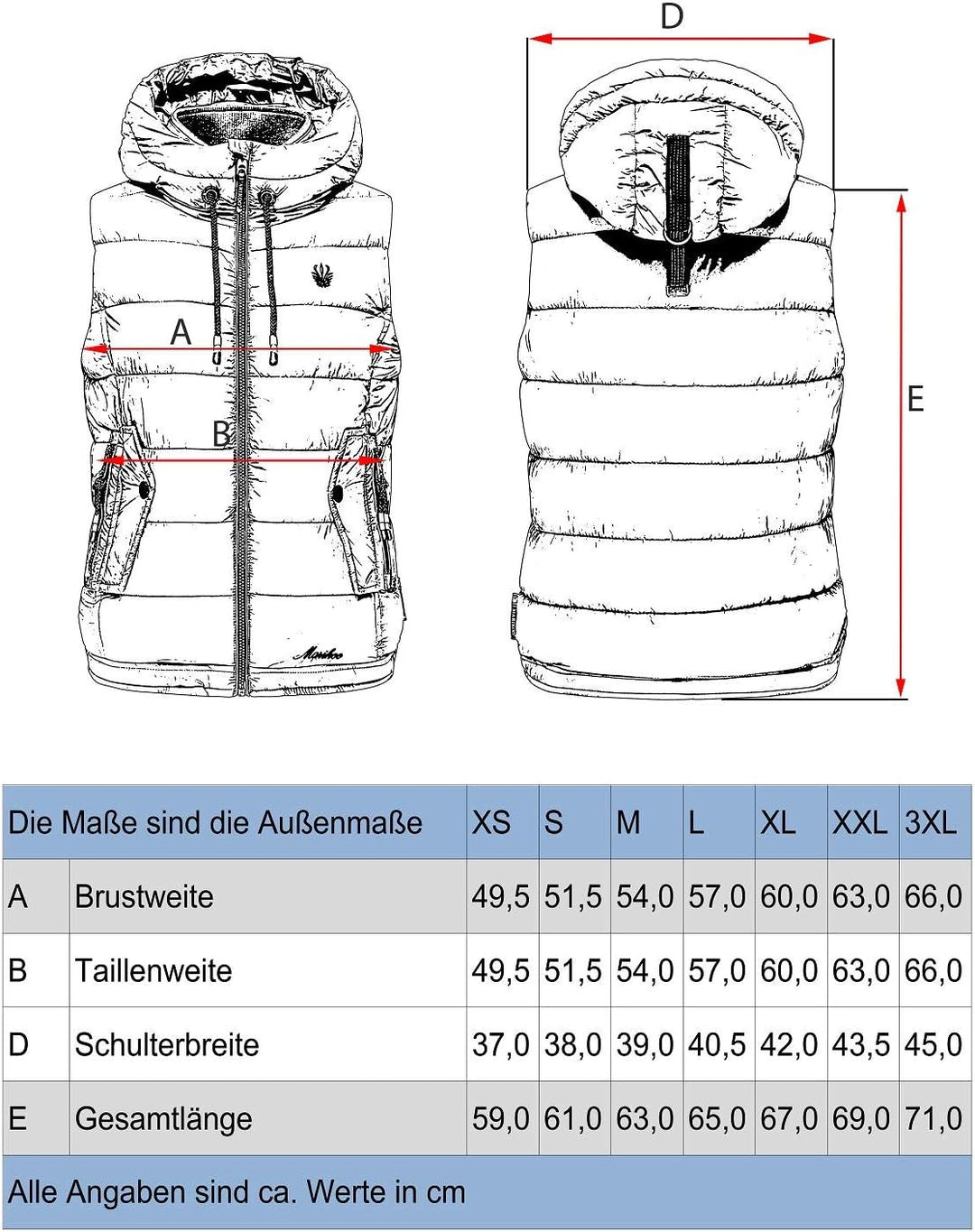 MARIKOO Damen leichte Übergangsweste Steppweste mit Kapuze Taisaa XS-3XL, XS Schwarz