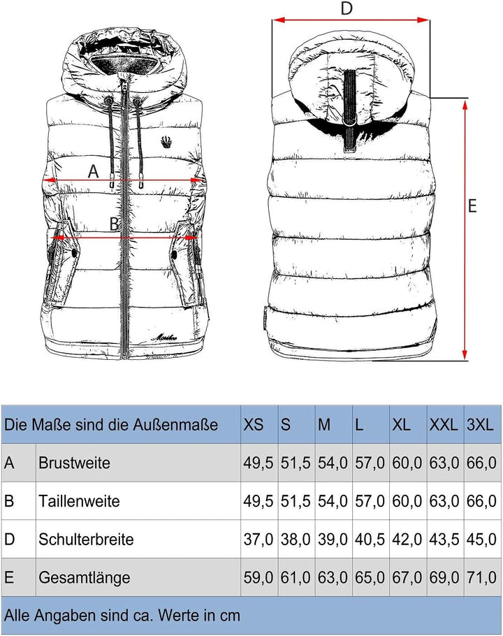 MARIKOO Damen leichte Übergangsweste Steppweste mit Kapuze Taisaa XS-3XL, XS Schwarz