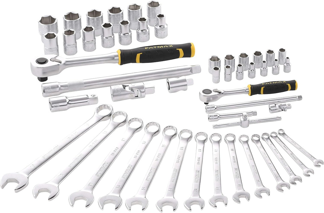 Stanley Fatmax Kombinationsschlüssel-Set (49-teilig, ½“ und ¼“, 6-Kant, im Koffer mit Metalllaschen,