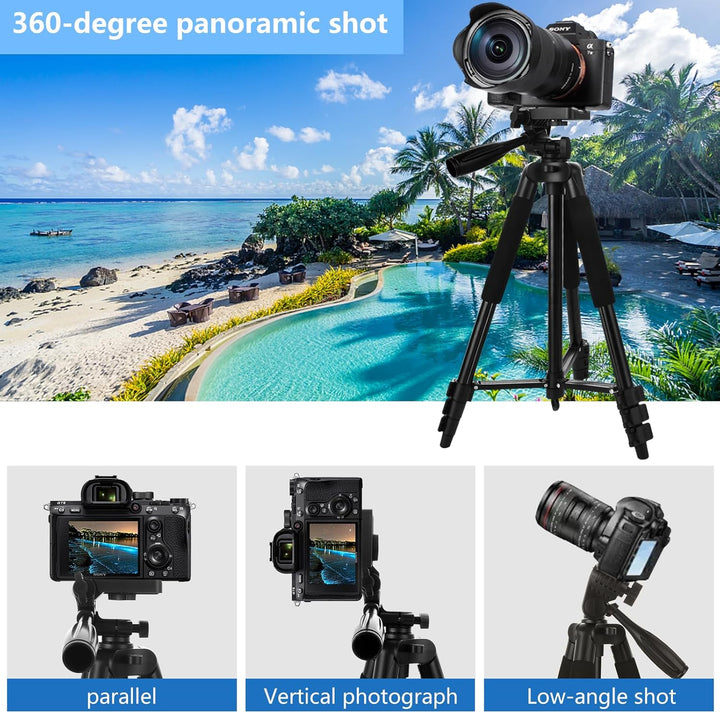 ASelected Kamerastativ mit abnehmbarem Kopf, universeller Ständer für Canon, Nikon und Handy, Alumin