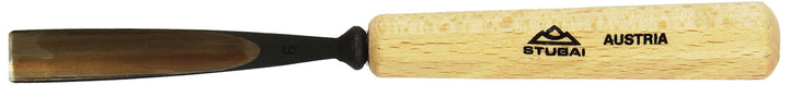 STUBAI Stemmeisen Stechbeitel Serie 52 - Form 6 | Gerades Hohleisen - 14 mm, mit Holzgriff, für Figu