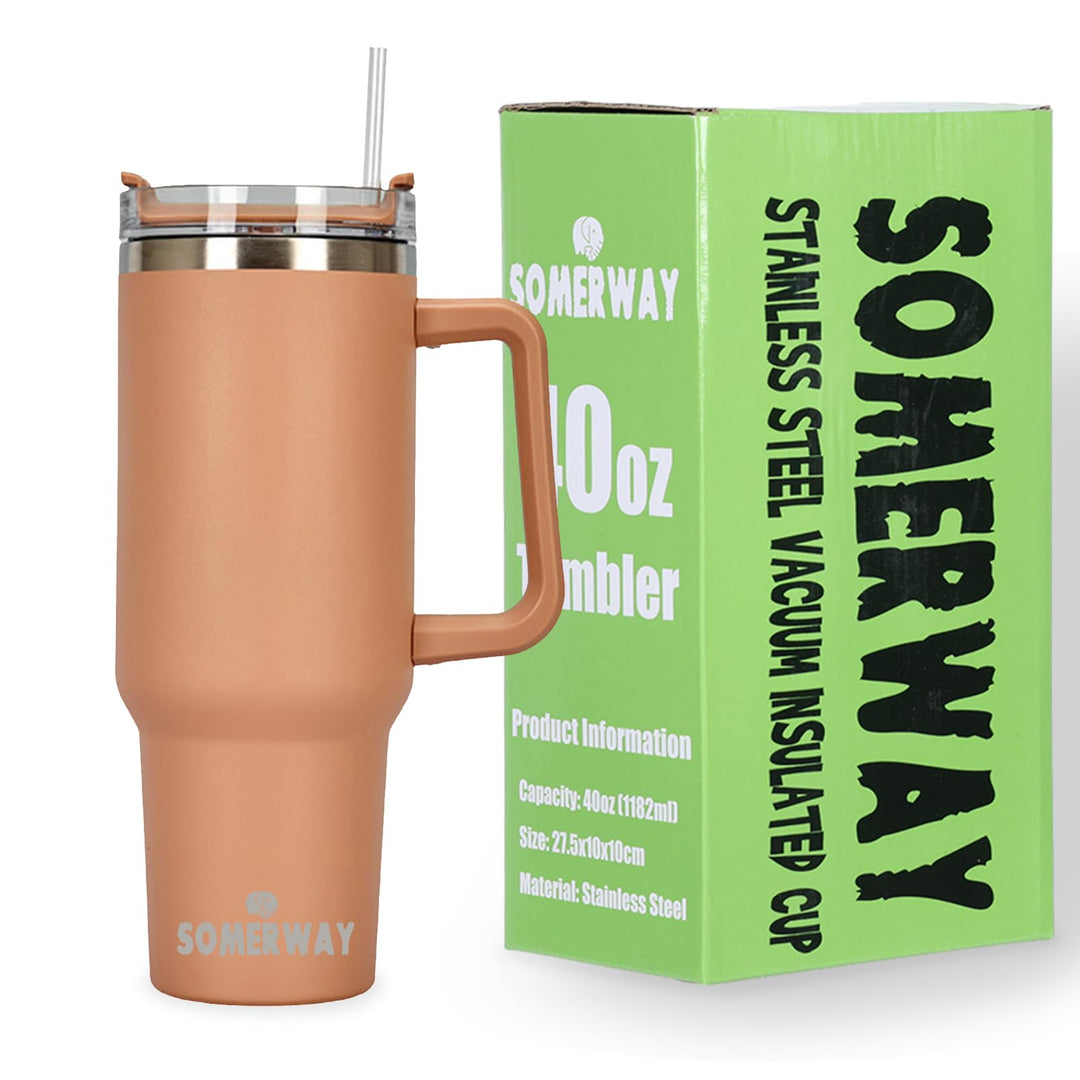 Somerway 1182ml 40oz Kaffeebecher to Go, Doppelwandiger Edelstahl Vakuum Isolierbecher mit Griff und