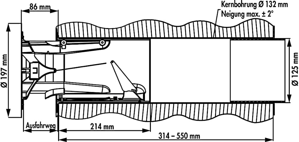 Naber Flow Star 125 Mauerkasten, weiss/Edelstahl