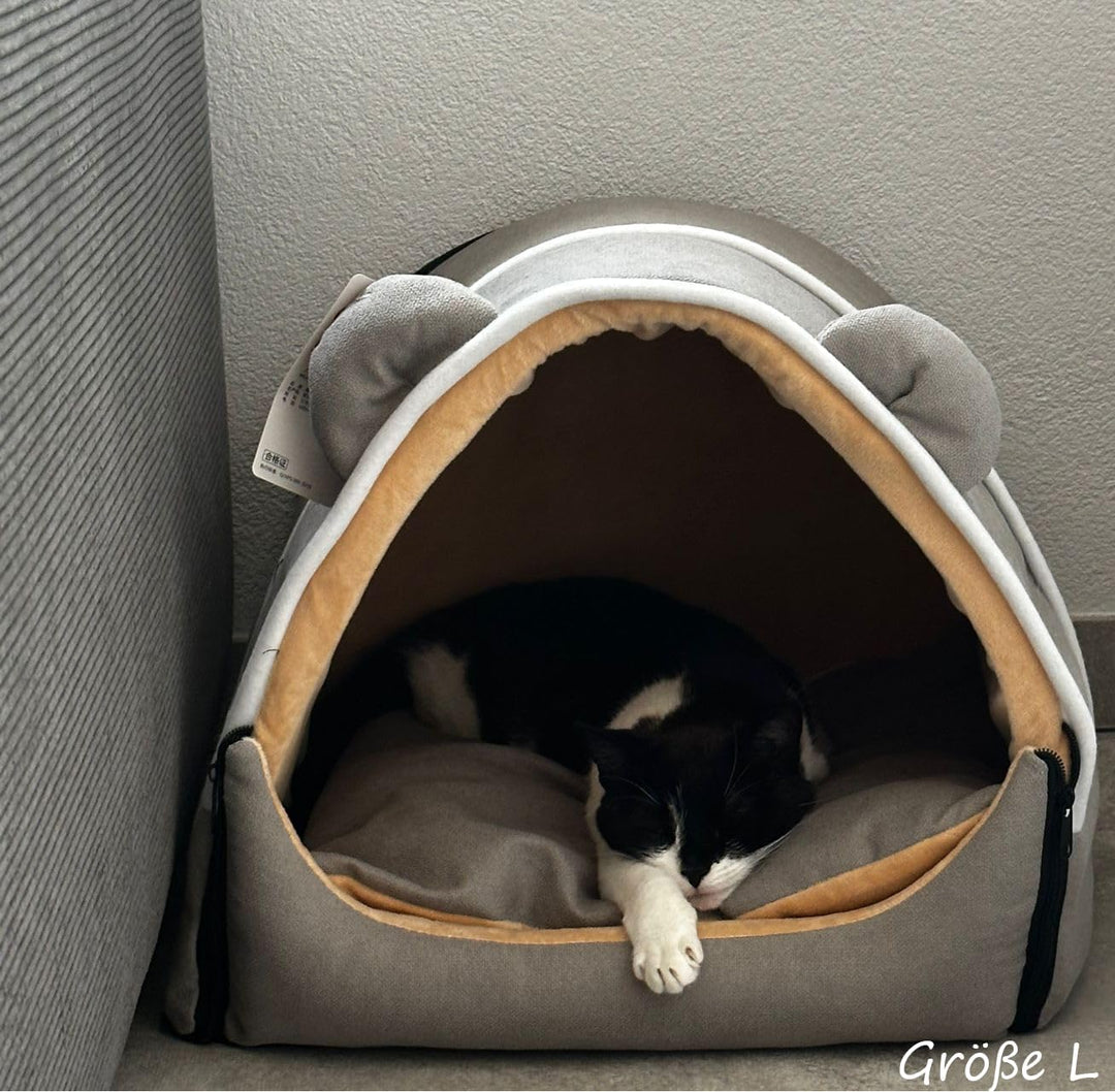 Kuschelhöhle - Schlafplatz für Katzen und Hunde (L, Blau) L Blau, L Blau