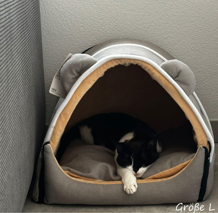 Kuschelhöhle - Schlafplatz für Katzen und Hunde (L, Blau) L Blau, L Blau