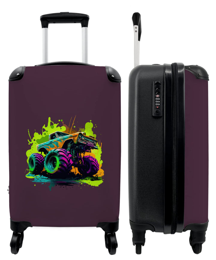 NoBoringSuitcases.com® Koffer Handgepäck Trolley Rollkoffer Kleine Reisekoffer mit 4 Rollen - Monste