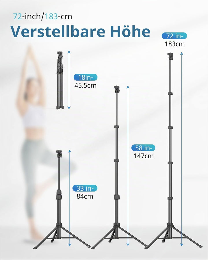UBeesize 183cm Handy Stativ Ständer, Selfie Handy stativ mit Bluetooth Fernbedienung, Ausziehbar Sta