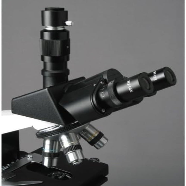 AmScope T490B-DK Trinokulares Zusammengesetztes Dunkelfeldmikroskop, 40X-2000X, 12" x 9" x 16", Weis
