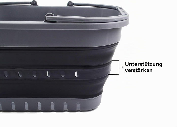 SAMMART 19L Collapsible Tub with Handle - Portable Outdoor Picnic Basket/Crater - Foldable Shopping