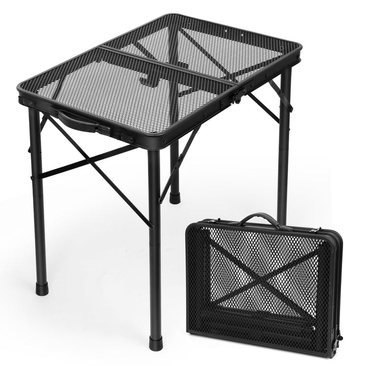 E EASTSTORM Campingtisch Klappbar 60×40cm，Gartentisch，Grilltisch mit Metallgitterplatte，Leicht und T