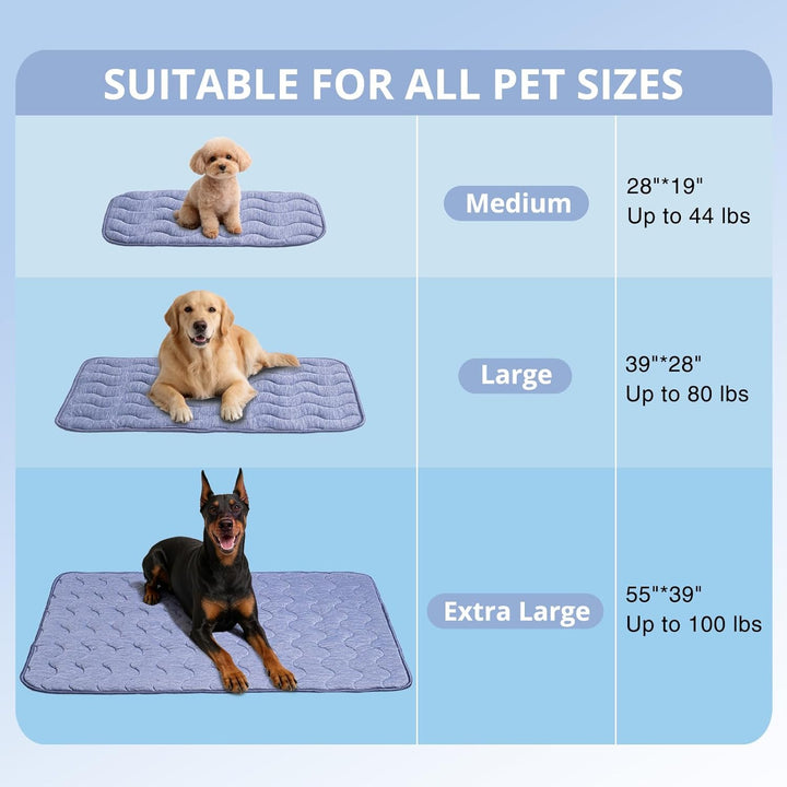 kühlmatte Hunde, doppelseitige Kühlmatte für Haustiere, 70 x 48 cm, Arc-Chill-Kühlfaser & Q-MAX > 0,