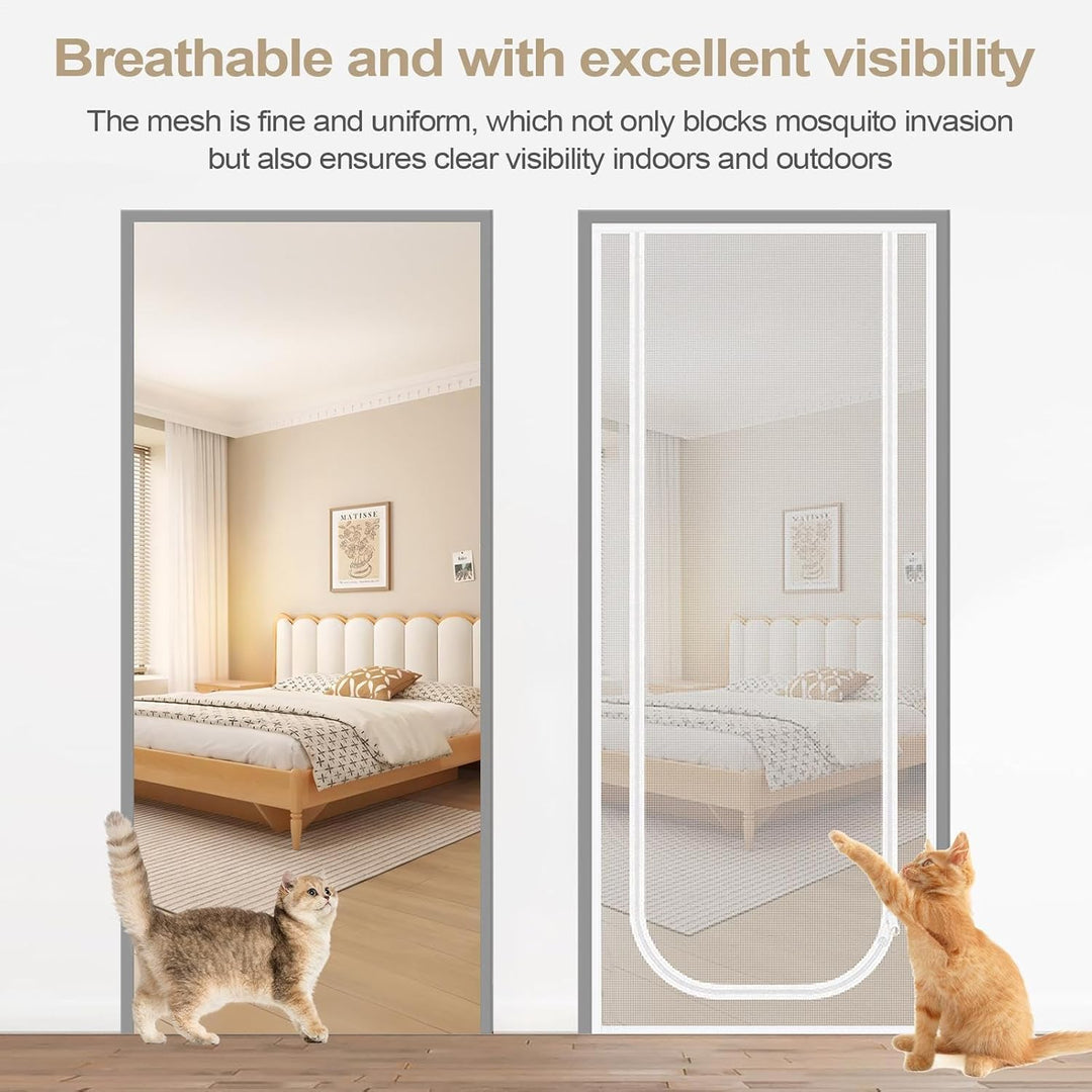 Katzen Bildschirmtür | Cat Proof Door Screen | Heavy Duty Mesh Doors Screens Net für Katzen mit dopp