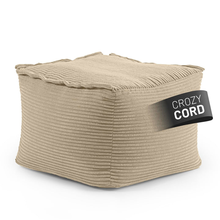 Lumaland Modular Sitzsack Hocker Cord 140 L für Modulares Sofa | ideales Match mit Sessel | EPS Perl