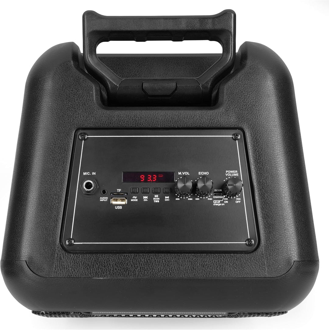 Intempo EE6745BLKSTKEU7 Karaoke-Lautsprecher mit kabelgebundenem Mikrofon, Bluetooth Partylautsprech