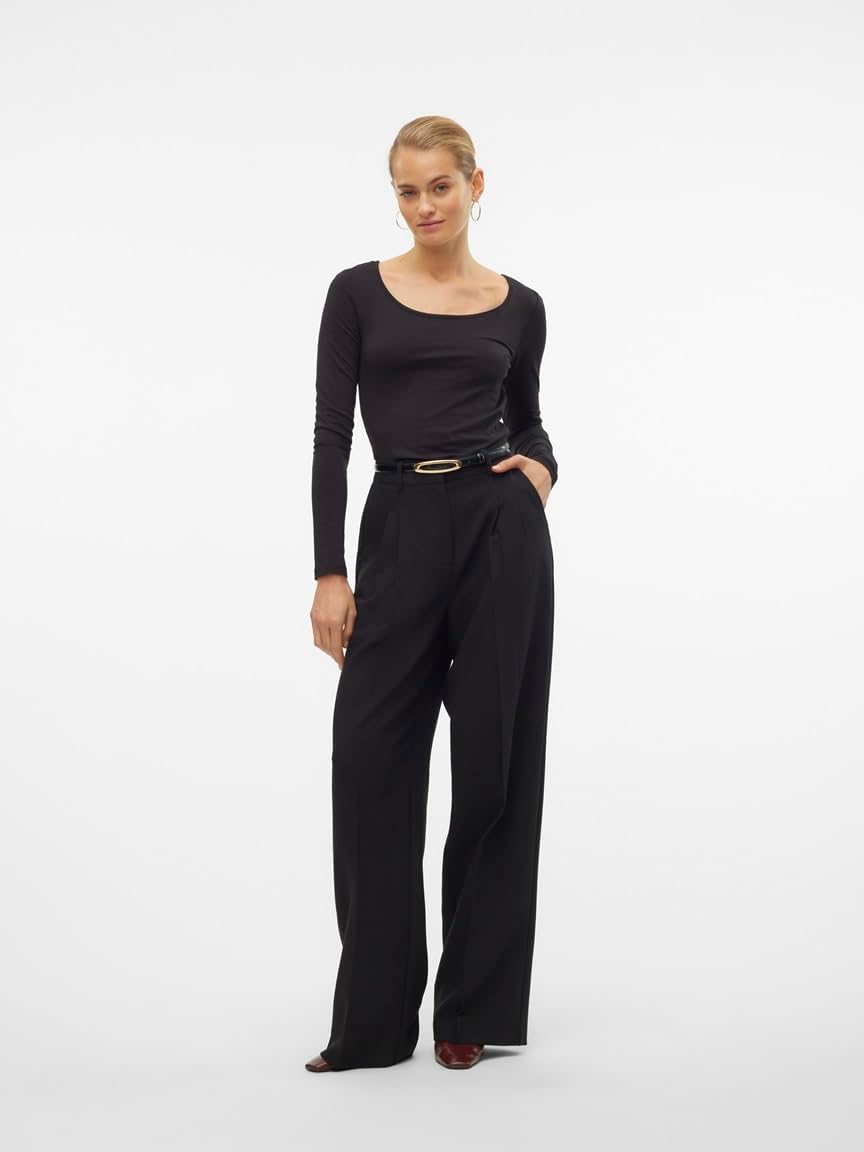 VERO MODA Damen Vmmaxi My Ls Soft Uneck Ga Noos Langarmshirts XS 1x Festival Fuchsia, 1x Gibraltar S