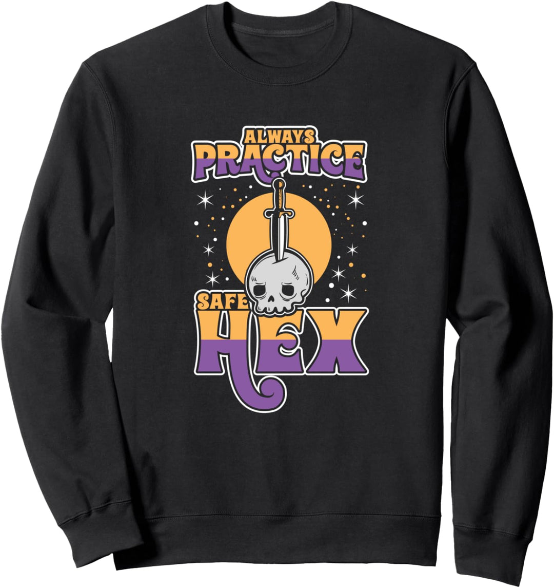 Üben Sie immer sicher Hex Lustige Hexe Halloween Wear Sweatshirt